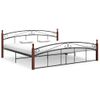 Estructura De Cama Metal Y Madera Maciza De Roble 200x200 Cm Vidaxl