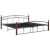 Estructura De Cama Metal Y Madera Maciza De Roble 200x200 Cm Vidaxl