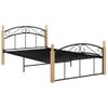 Estructura De Cama Metal Y Madera Maciza De Roble 120x200 Cm Vidaxl