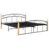 Estructura De Cama Metal Y Madera Maciza De Roble 160x200 Cm Vidaxl