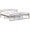 Estructura De Cama Metal Y Madera Maciza De Roble 200x200 Cm Vidaxl