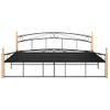 Estructura De Cama Metal Y Madera Maciza De Roble 200x200 Cm Vidaxl