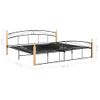 Estructura De Cama Metal Y Madera Maciza De Roble 200x200 Cm Vidaxl