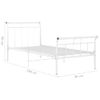 Estructura De Cama De Metal Blanco 90x200 Cm Vidaxl