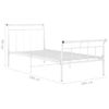 Estructura De Cama De Metal Blanco 100x200 Cm Vidaxl