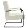 Silla Voladiza De Terciopelo Blanco Crema Vidaxl