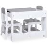 Mesa Infantil Con 2 Sillas Mdf Blanco