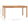 Mesa De Comedor De Jardín Madera Maciza De Teca 160x80x77 Cm Vidaxl