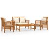 Set Muebles De Jardín 4 Pzas Y Cojines Madera Maciza De Acacia Vidaxl