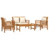 Set Muebles De Jardín 4 Pzas Y Cojines Madera Maciza De Acacia Vidaxl