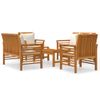 Set Muebles De Jardín 5 Pzas Y Cojines Madera Maciza De Acacia Vidaxl