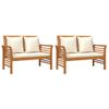 Set Muebles De Jardín 5 Pzas Y Cojines Madera Maciza De Acacia Vidaxl