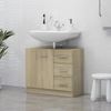 Armario Para Lavabo Madera Contrachapada Color Roble 63x30x54cm Vidaxl