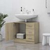 Armario Para Lavabo Madera Contrachapada Color Roble 63x30x54cm Vidaxl