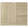 Armario Para Lavabo Madera Contrachapada Color Roble 63x30x54cm Vidaxl