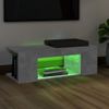 Mueble De Tv Con Luces Led Gris Hormigón 90x39x30 Cm Vidaxl