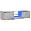 Mueble Para Tv Con Luces Led Gris Hormigón 140x40x35,5 Cm