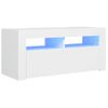 Mueble De Tv Con Luces Led Blanco 90x35x40 Cm Vidaxl