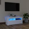 Mueble De Tv Con Luces Led Blanco 90x35x40 Cm Vidaxl