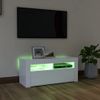 Mueble De Tv Con Luces Led Blanco 90x35x40 Cm Vidaxl