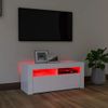 Mueble De Tv Con Luces Led Blanco 90x35x40 Cm Vidaxl