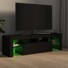 Mueble De Tv Con Luces Led Negro 140x36,5x40 Cm Vidaxl