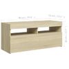 Mueble De Tv Con Luces Led Roble Sonoma 90x35x40 Cm Vidaxl