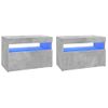 Muebles De Tv Con Luces Led 2 Uds Gris Hormigón 60x35x40 Cm Vidaxl