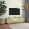 Mueble De Tv Con Luces Led Roble Sonoma 160x35x40 Cm Vidaxl