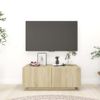 Mueble Para Tv Madera Contrachapada Color Roble 100x35x40 Cm Vidaxl