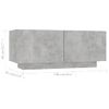 Mueble Para Tv Contrachapada Gris Hormigón 100x35x40 Cm Vidaxl