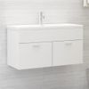 Armario Para Lavabo Madera Contrachapada Blanco 90x38,5x46 Cm Vidaxl