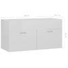 Armario Para Lavabo Contrachapada Blanco Brillo 90x38,5x46 Cm Vidaxl