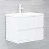 Mueble De Lavabo Madera Ingeniería Blanco Brillo 60x38,5x45 Cm Vidaxl