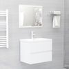 Mueble De Lavabo Madera Ingeniería Blanco Brillo 60x38,5x45 Cm Vidaxl