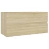 Armario Lavabo Madera Contrachapada Roble Sonoma 90x38,5x45 Cm Vidaxl