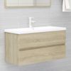 Armario Lavabo Madera Contrachapada Roble Sonoma 90x38,5x45 Cm Vidaxl