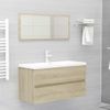 Armario Lavabo Madera Contrachapada Roble Sonoma 90x38,5x45 Cm Vidaxl