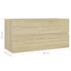 Armario Lavabo Madera Contrachapada Roble Sonoma 90x38,5x45 Cm Vidaxl