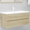 Mueble Lavabo Madera Contrachapada Roble Sonoma 100x38,5x45 Cm Vidaxl