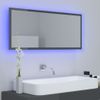 Espejo De Baño Led Acrílico Gris Brillo 100x8,5x37 Cm Vidaxl