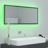 Espejo De Baño Led Acrílico Gris Brillo 100x8,5x37 Cm Vidaxl