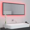 Espejo De Baño Led Acrílico Gris Brillo 100x8,5x37 Cm Vidaxl