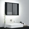 Rogal Armario Espejo De Baño Luz Led Negro 60x12x45 Cm Rogal