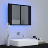 Rogal Armario Espejo De Baño Luz Led Negro 60x12x45 Cm Rogal