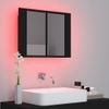 Rogal Armario Espejo De Baño Luz Led Negro 60x12x45 Cm Rogal