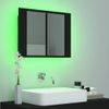 Rogal Armario Espejo De Baño Luz Led Negro 60x12x45 Cm Rogal