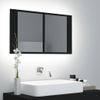 Rogal Armario Espejo De Baño Luz Led Negro 80x12x45 Cm Rogal