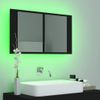 Rogal Armario Espejo De Baño Luz Led Negro 80x12x45 Cm Rogal