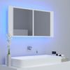 Rogal Armario Espejo De Baño Con Luz Led Blanco 90x12x45 Cm Rogal